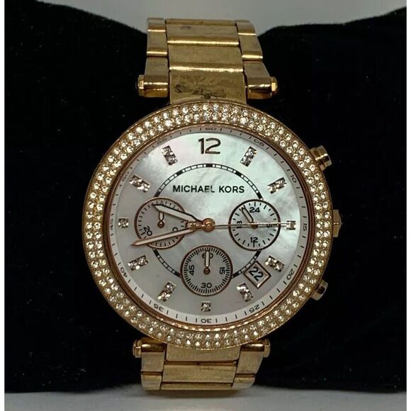Michael Kors Parker Mk5491 Women RoseGold Stainless steel Analog Dial Watch Pb12 - Picture 1 of 8